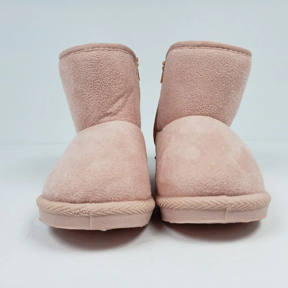 First Steps By Stepping Stones Toddler Girls Size 8 Pink Faux Fur Pull On Boots